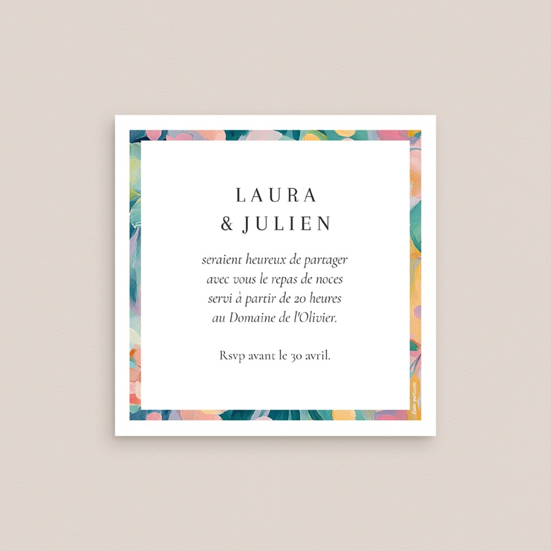 Carte d'invitation mariage L’Atelier des Fleurs pas cher