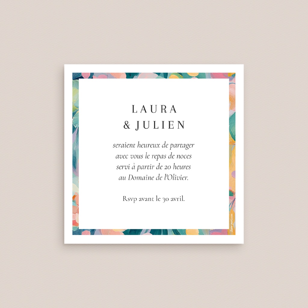 Carte d'invitation mariage L’Atelier des Fleurs pas cher