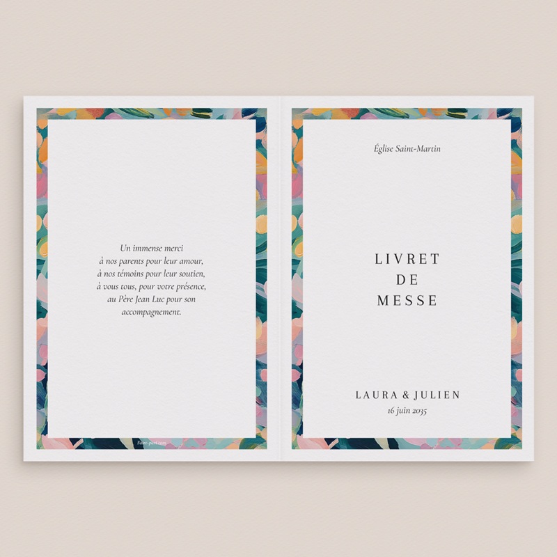 Livret de messe mariage L’Atelier des Fleurs gratuit