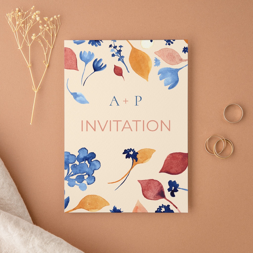 Carte d'invitation mariage Watercolor Romance