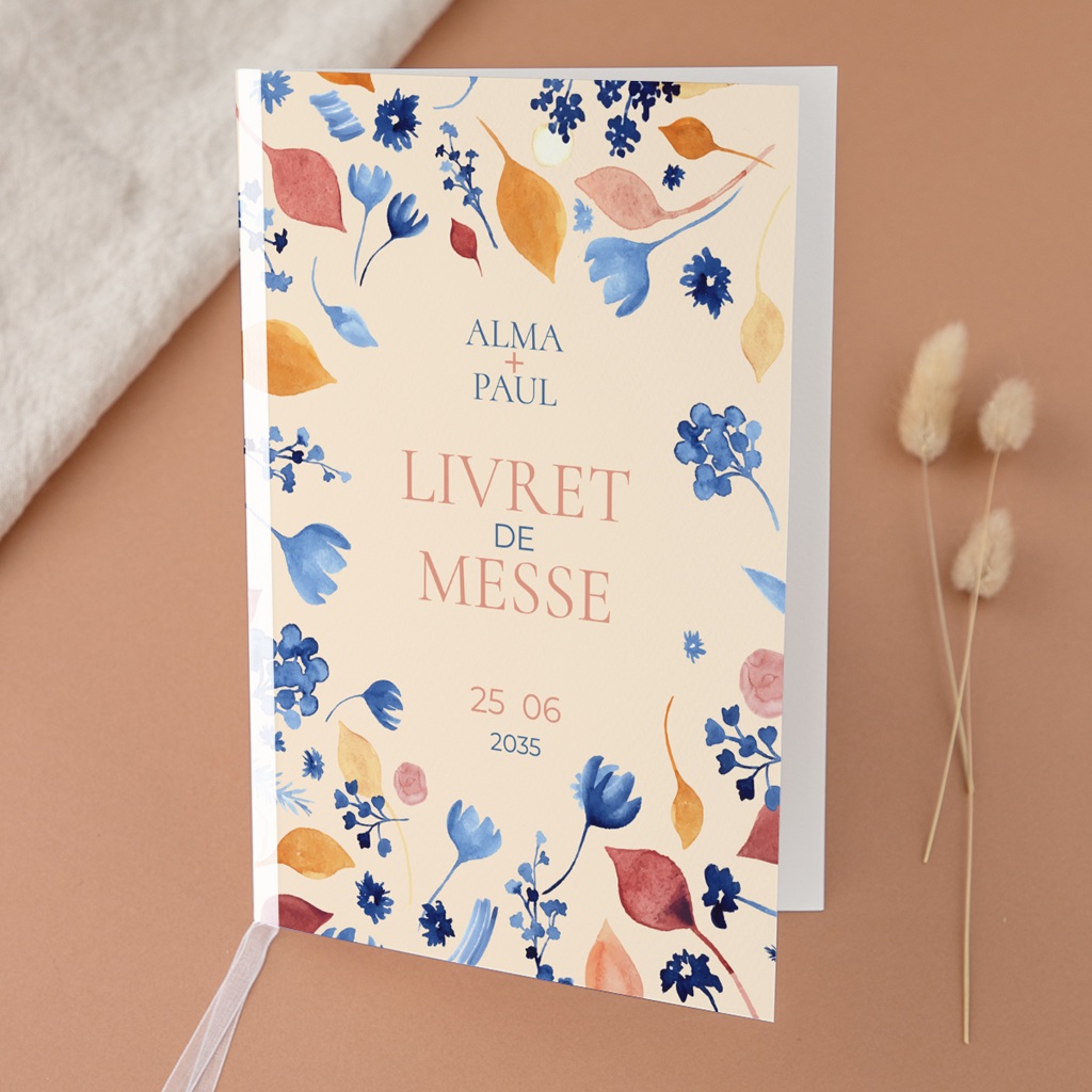 Livret de messe mariage Watercolor Romance