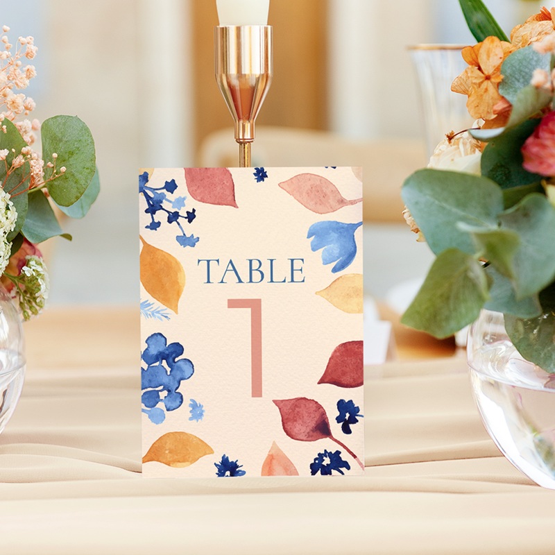 Marque table mariage Watercolor Romance