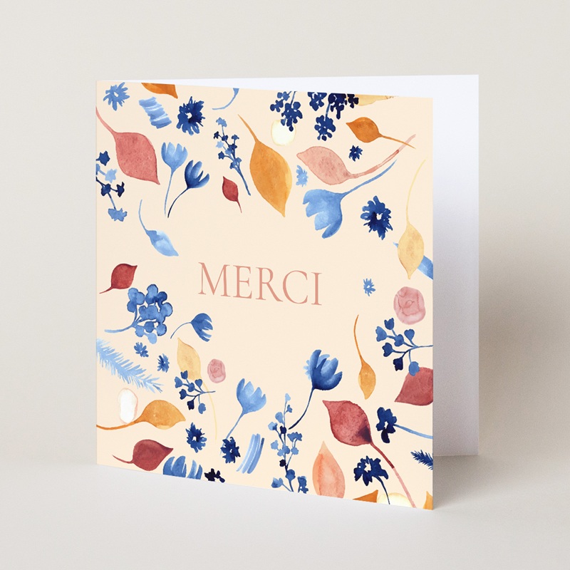 Carte de remerciement mariage Watercolor Romance pas cher