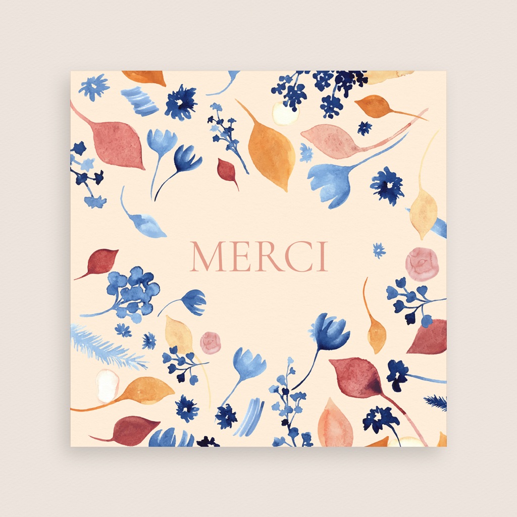 Carte de remerciement mariage Watercolor Romance gratuit