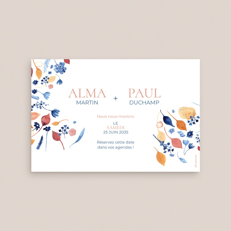 Save-the-date mariage Watercolor Romance pas cher