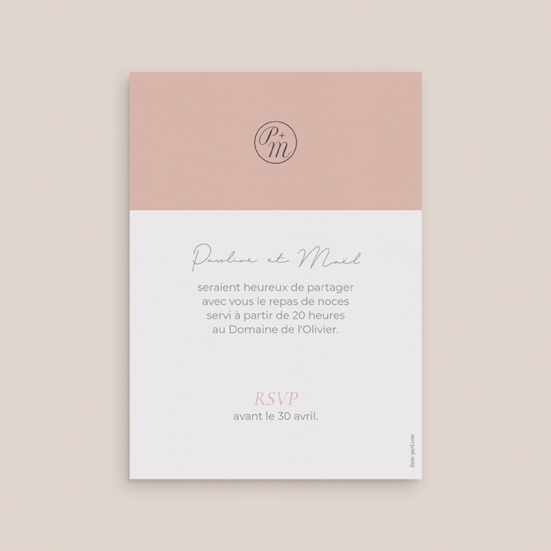 Carte d'invitation mariage Together pas cher
