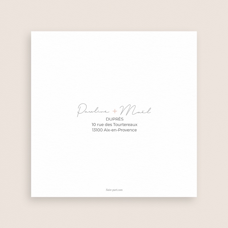 Carte de remerciement mariage Together