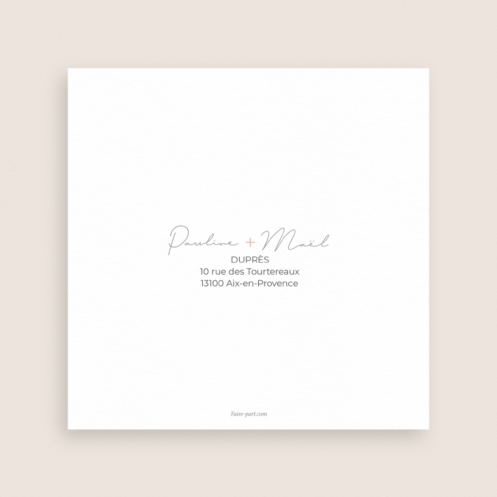 Carte de remerciement mariage Together