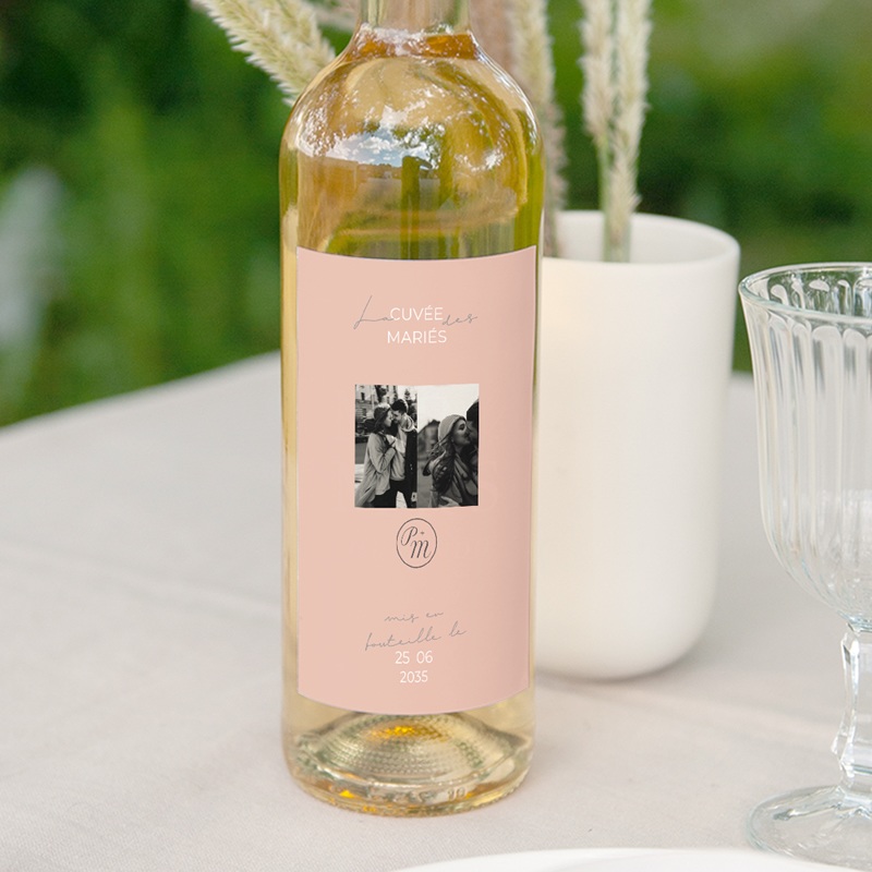 Etiquette bouteille mariage Together