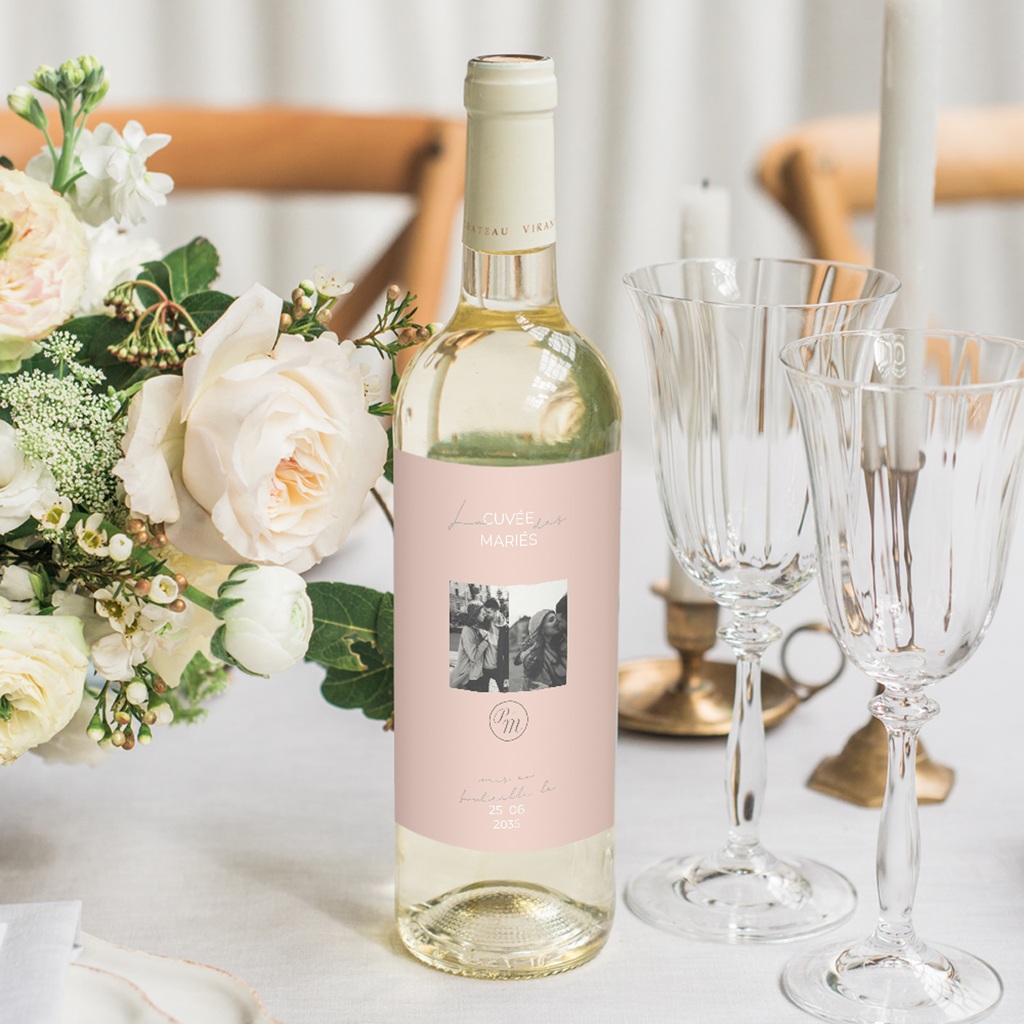 Etiquette bouteille mariage Together