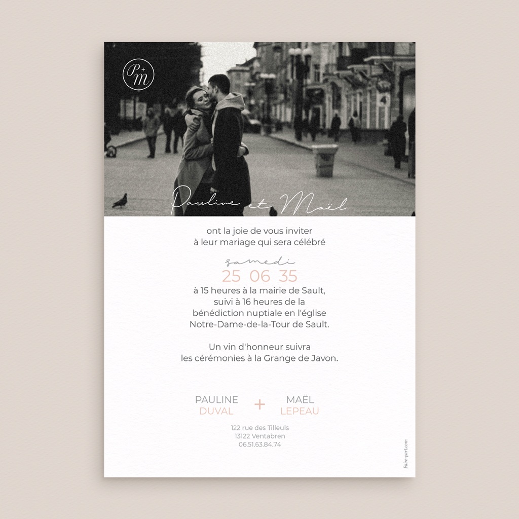 Faire-part de mariage Together pas cher