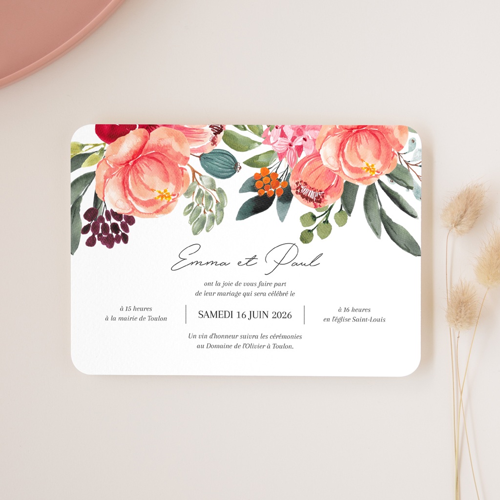 Faire-part de mariage Joie fleurie