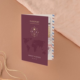 Faire-part de mariage Passeport pour l&rsquo;Amour
