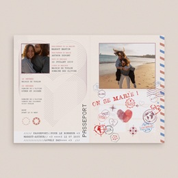Faire-part de mariage Passeport pour l&rsquo;Amour pas cher