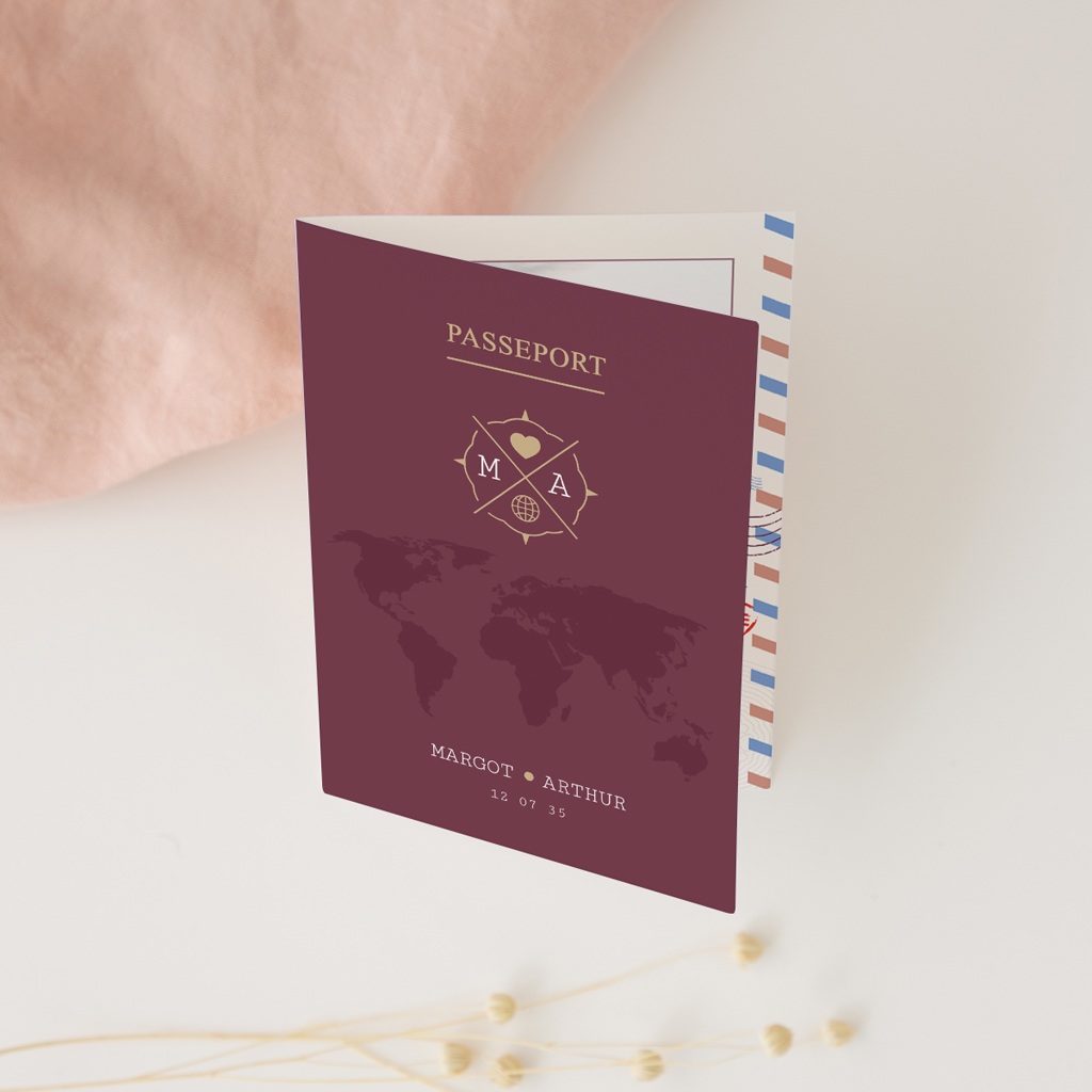 Faire-part de mariage Passeport pour l&rsquo;Amour