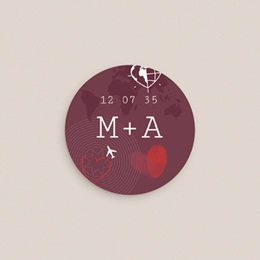 Etiquette enveloppes mariage Passeport pour l&rsquo;Amour pas cher