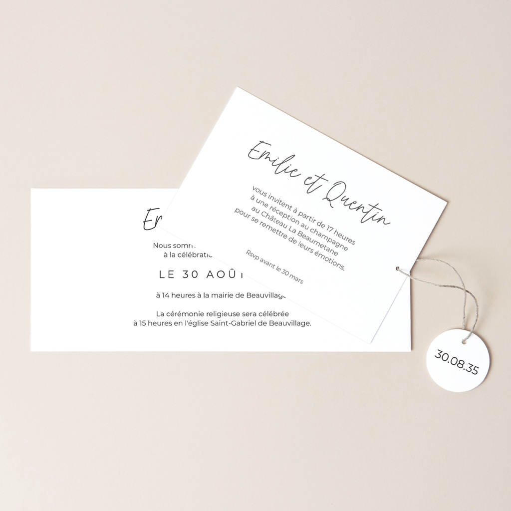 Faire-part de mariage Calligraphie pas cher