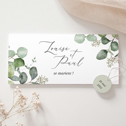 Faire-part de mariage Alliance V&eacute;g&eacute;tale