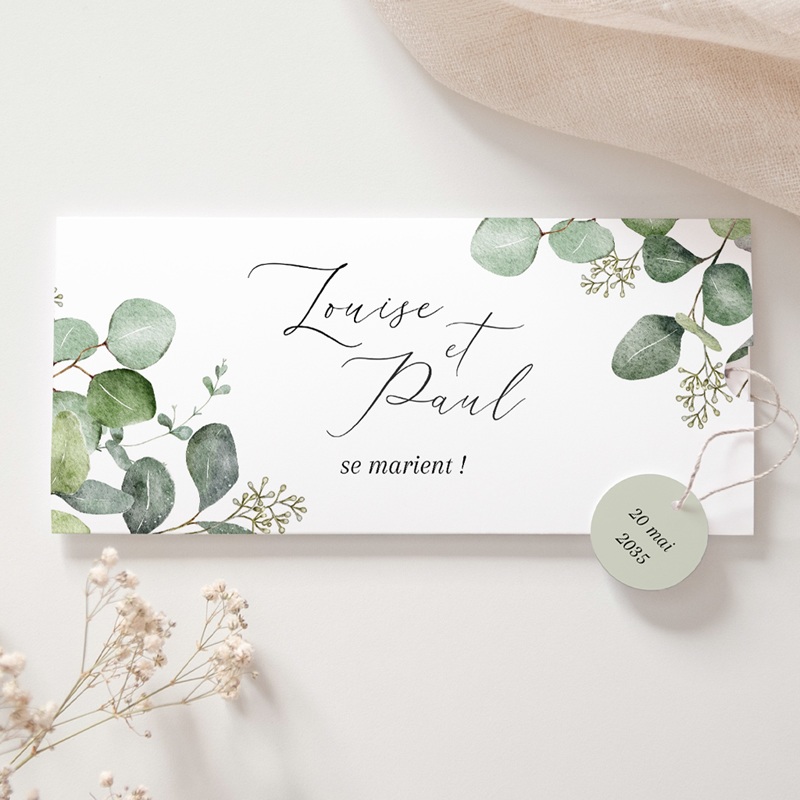 Faire-part de mariage Alliance V&eacute;g&eacute;tale