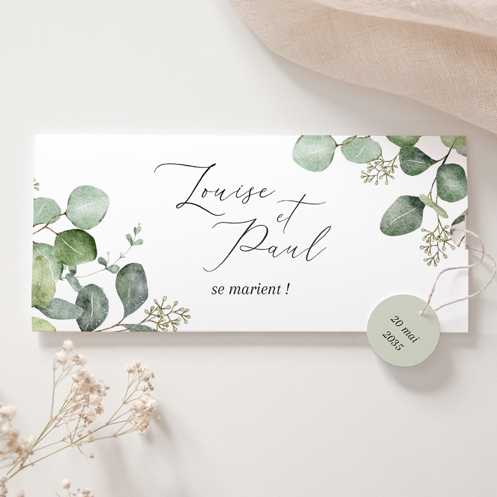 Faire-part de mariage Alliance V&eacute;g&eacute;tale