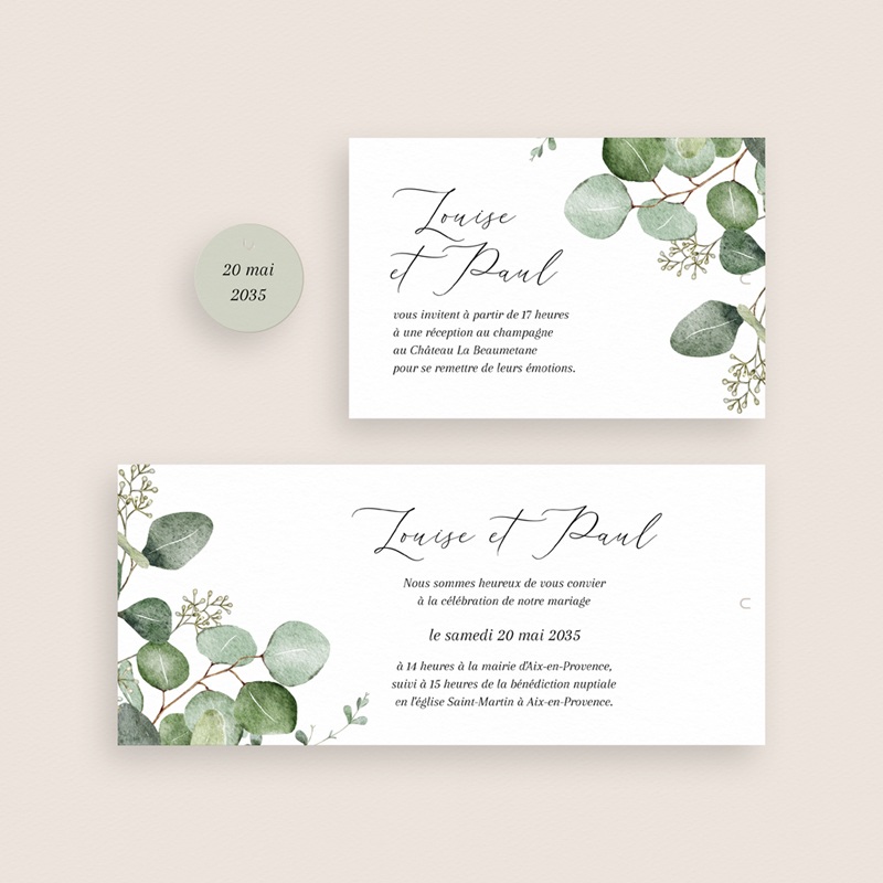 Faire-part de mariage Alliance V&eacute;g&eacute;tale gratuit