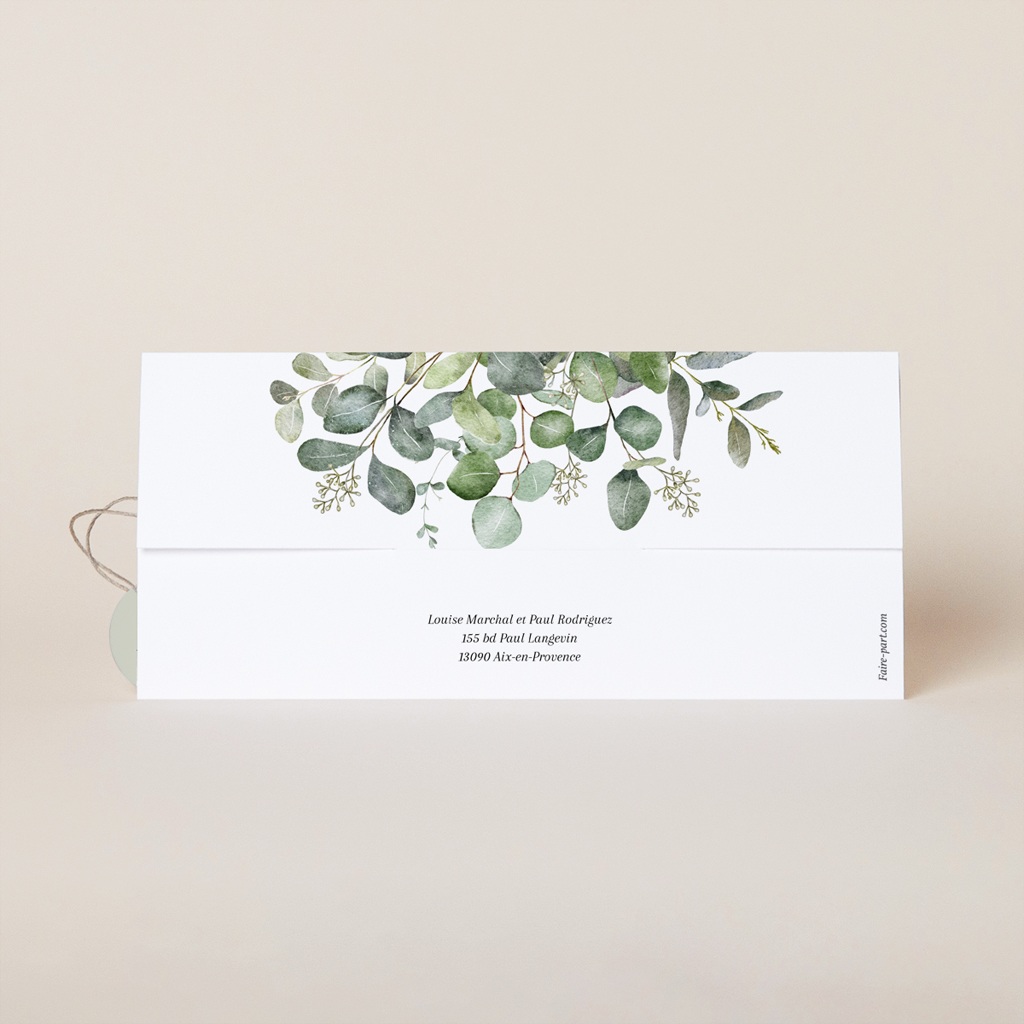 Faire-part de mariage Alliance V&eacute;g&eacute;tale
