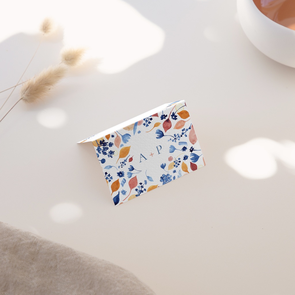 Marque-place mariage Watercolor Romance