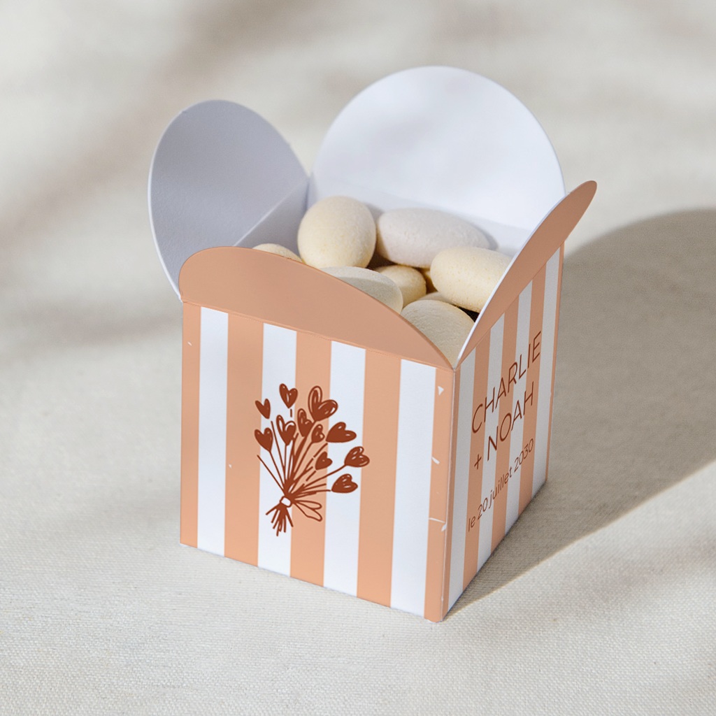 Bo&icirc;te &agrave; drag&eacute;es mariage Rayures