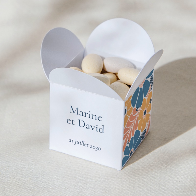 Bo&icirc;te &agrave; drag&eacute;es mariage Fleurs Pop 2