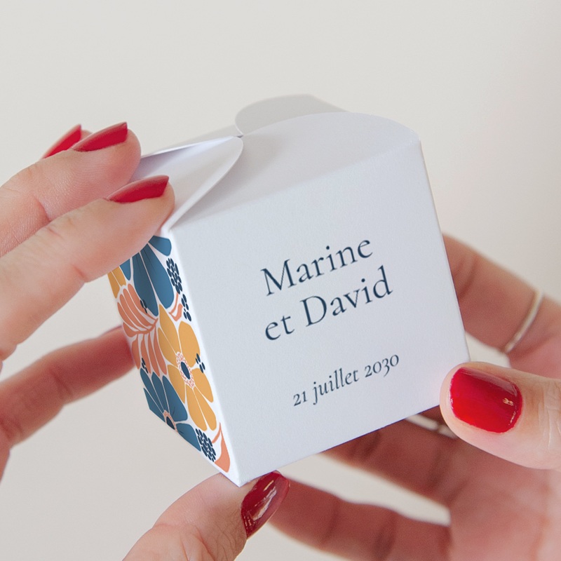 Bo&icirc;te &agrave; drag&eacute;es mariage Fleurs Pop 2 pas cher