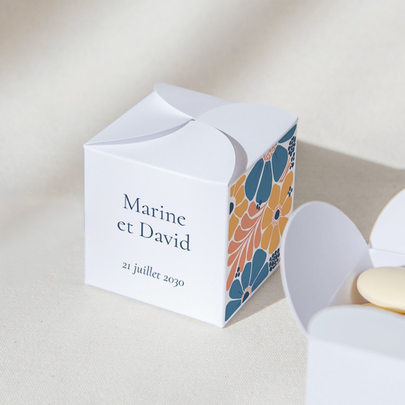 Bo&icirc;te &agrave; drag&eacute;es mariage Fleurs Pop 2 gratuit