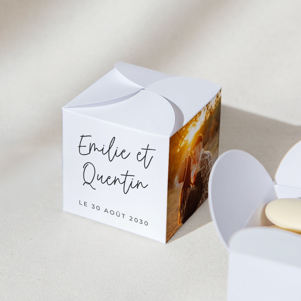 Bo&icirc;te &agrave; drag&eacute;es mariage Calligraphie gratuit