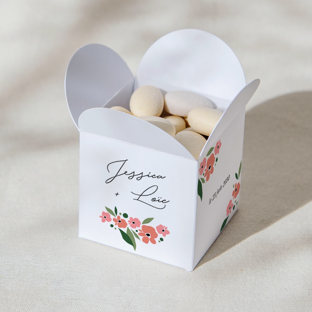 Bo&icirc;te &agrave; drag&eacute;es mariage Fleurs de Joie