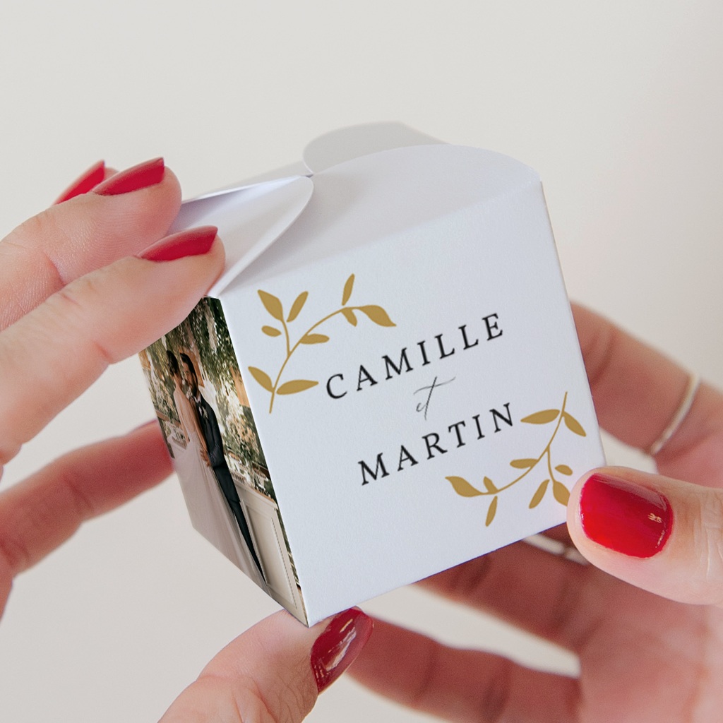 Bo&icirc;te &agrave; drag&eacute;es mariage &Eacute;l&eacute;gance Dor&eacute;e pas cher