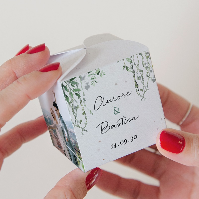 Bo&icirc;te &agrave; drag&eacute;es mariage Nature V&eacute;g&eacute;tale pas cher