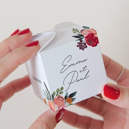 Bo&icirc;te &agrave; drag&eacute;es mariage Joie fleurie pas cher