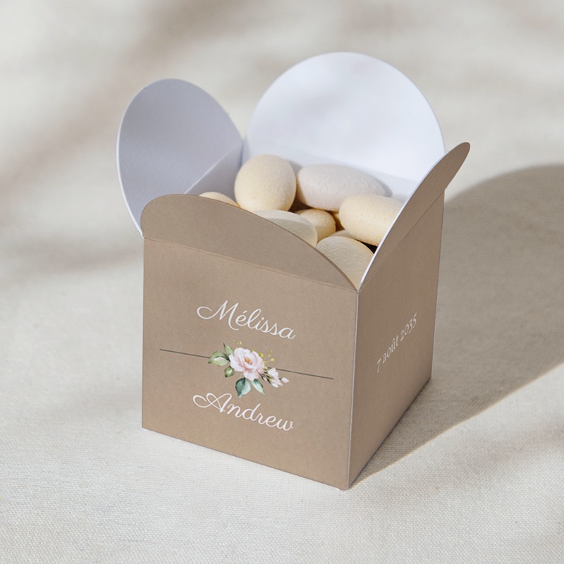 Bo&icirc;te &agrave; drag&eacute;es mariage Champ&ecirc;tre Romantique