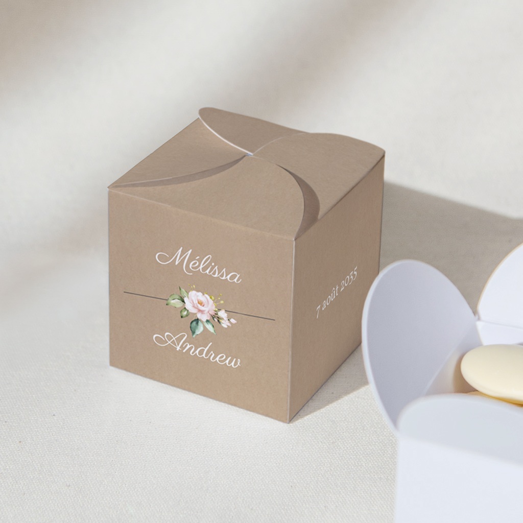 Bo&icirc;te &agrave; drag&eacute;es mariage Champ&ecirc;tre Romantique gratuit
