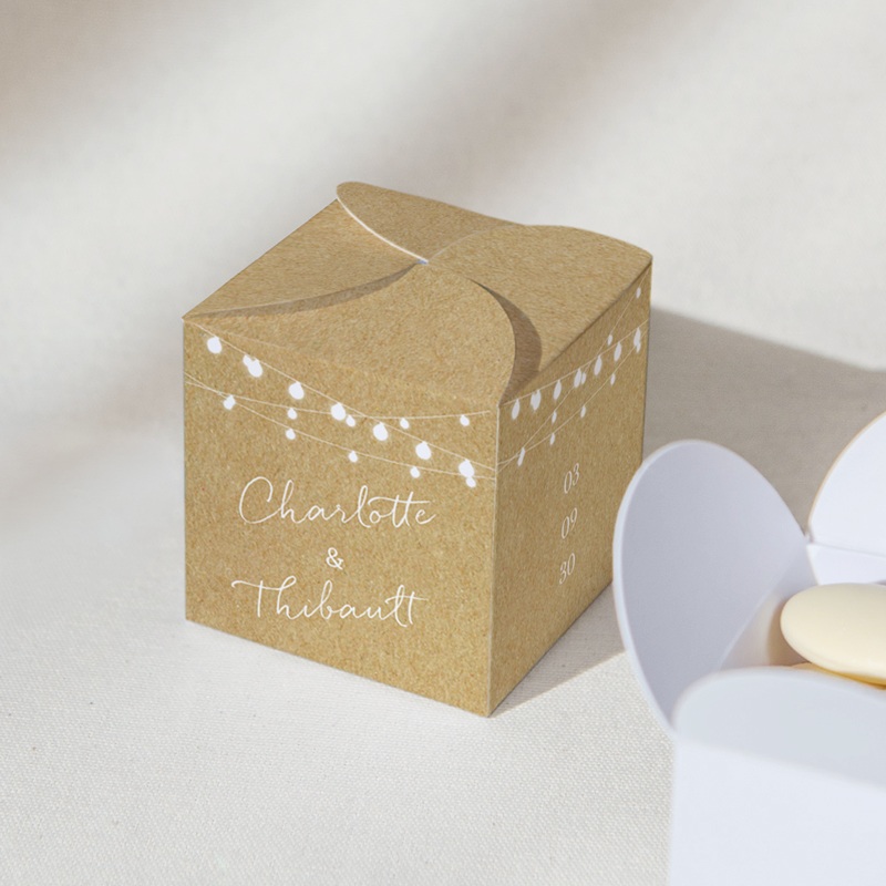 Bo&icirc;te &agrave; drag&eacute;es mariage Perfect Day Kraft gratuit