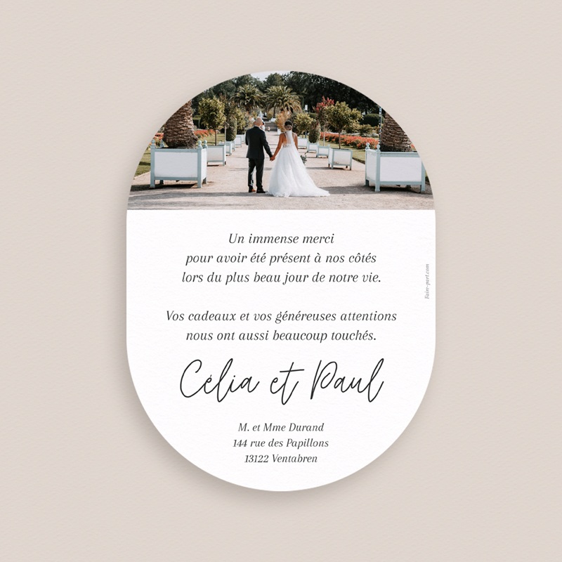 Carte de remerciement mariage Un Instant d'&Eacute;ternit&eacute; pas cher