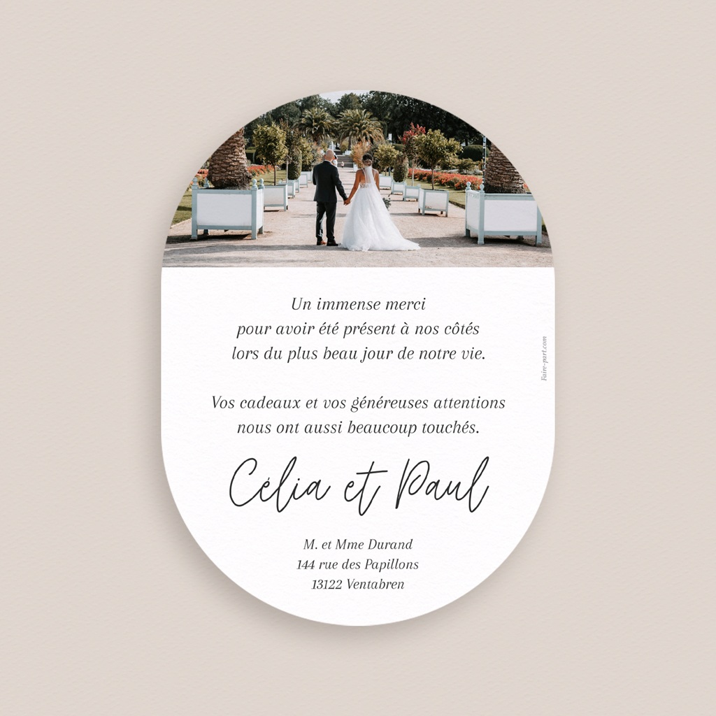 Carte de remerciement mariage Un Instant d'&Eacute;ternit&eacute; pas cher