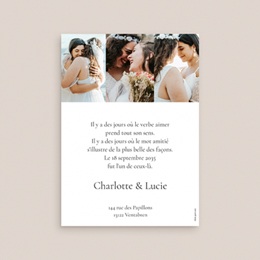 Carte de remerciement mariage &Eacute;vidence pas cher