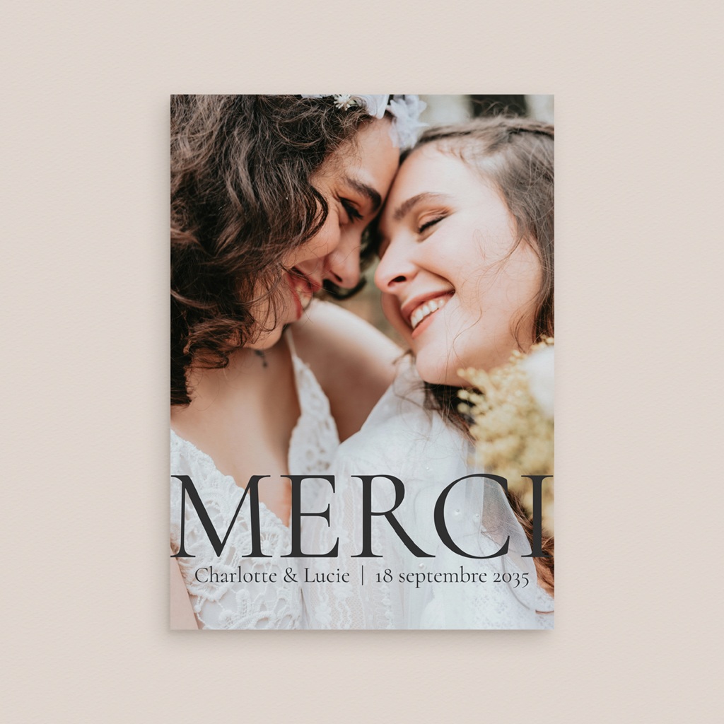 Carte de remerciement mariage &Eacute;vidence gratuit
