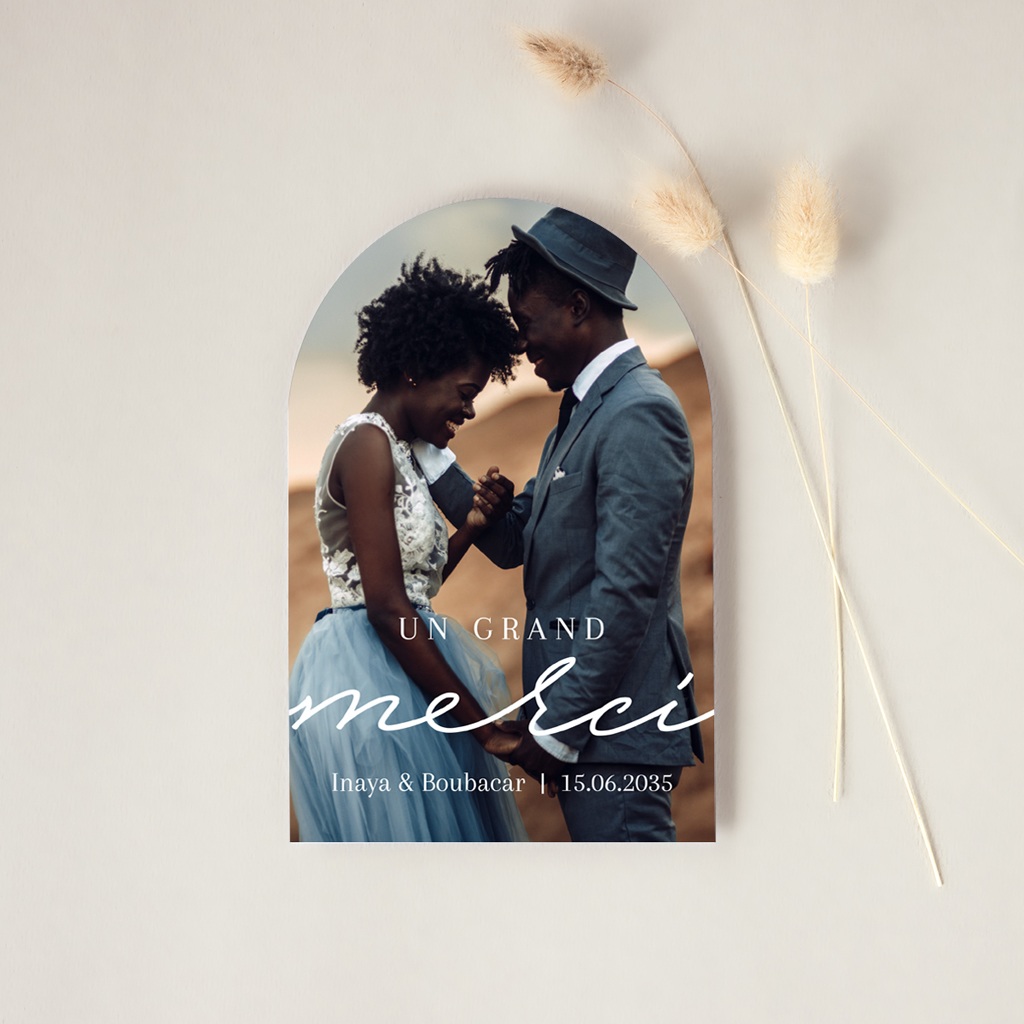 Carte de remerciement mariage Le Plus Beau Clich&eacute;