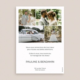 Carte de remerciement mariage Le Temps Suspendu pas cher