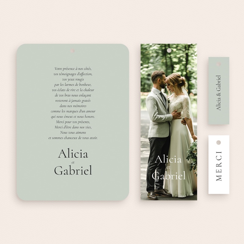 Carte de remerciement mariage &Eacute;motion