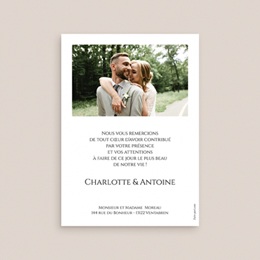 Carte de remerciement mariage Instants Partag&eacute;s pas cher