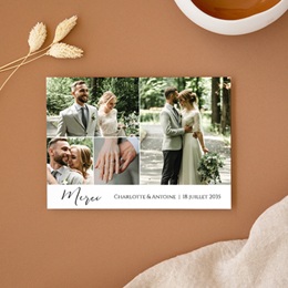 Carte de remerciement mariage Instants Partag&eacute;s