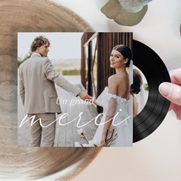 Carte de remerciement mariage Le Bonheur Continue