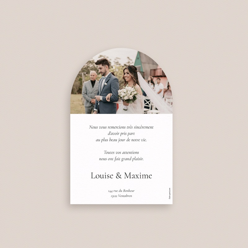Carte de remerciement mariage Un Chapitre de Plus pas cher